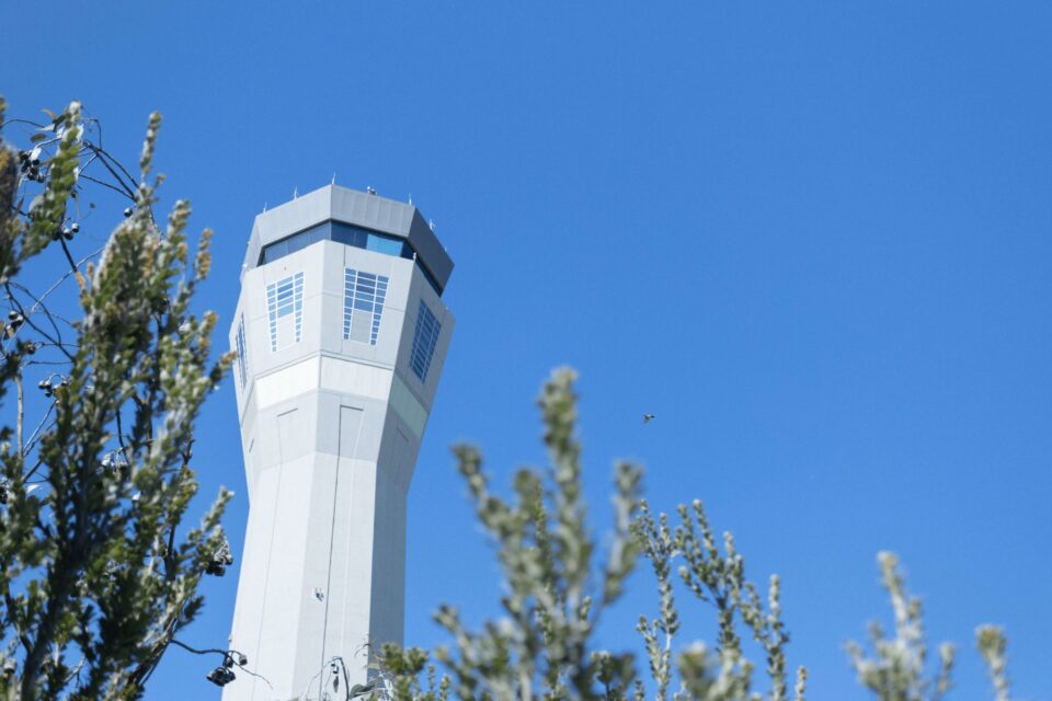 View of aircraft tower