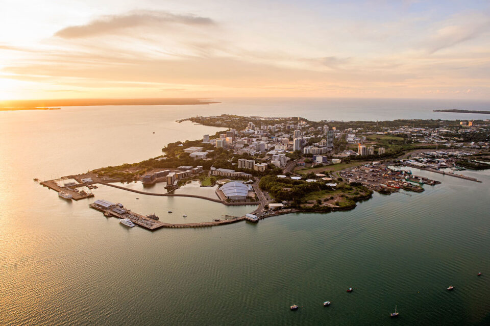 drone image of Darwin, Australia