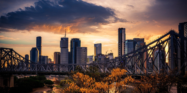 City scape at sunset – private sector industry