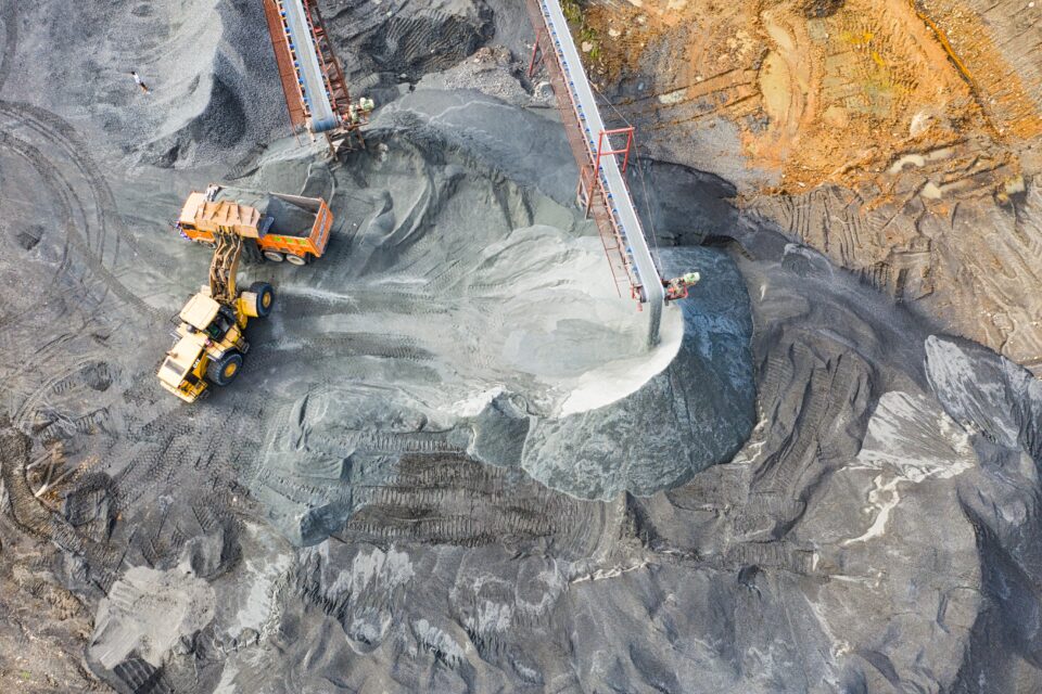 mining excavation drone image